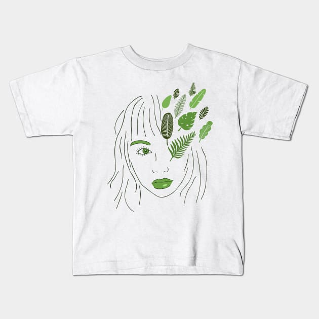 leaf girl Kids T-Shirt by FandomizedRose